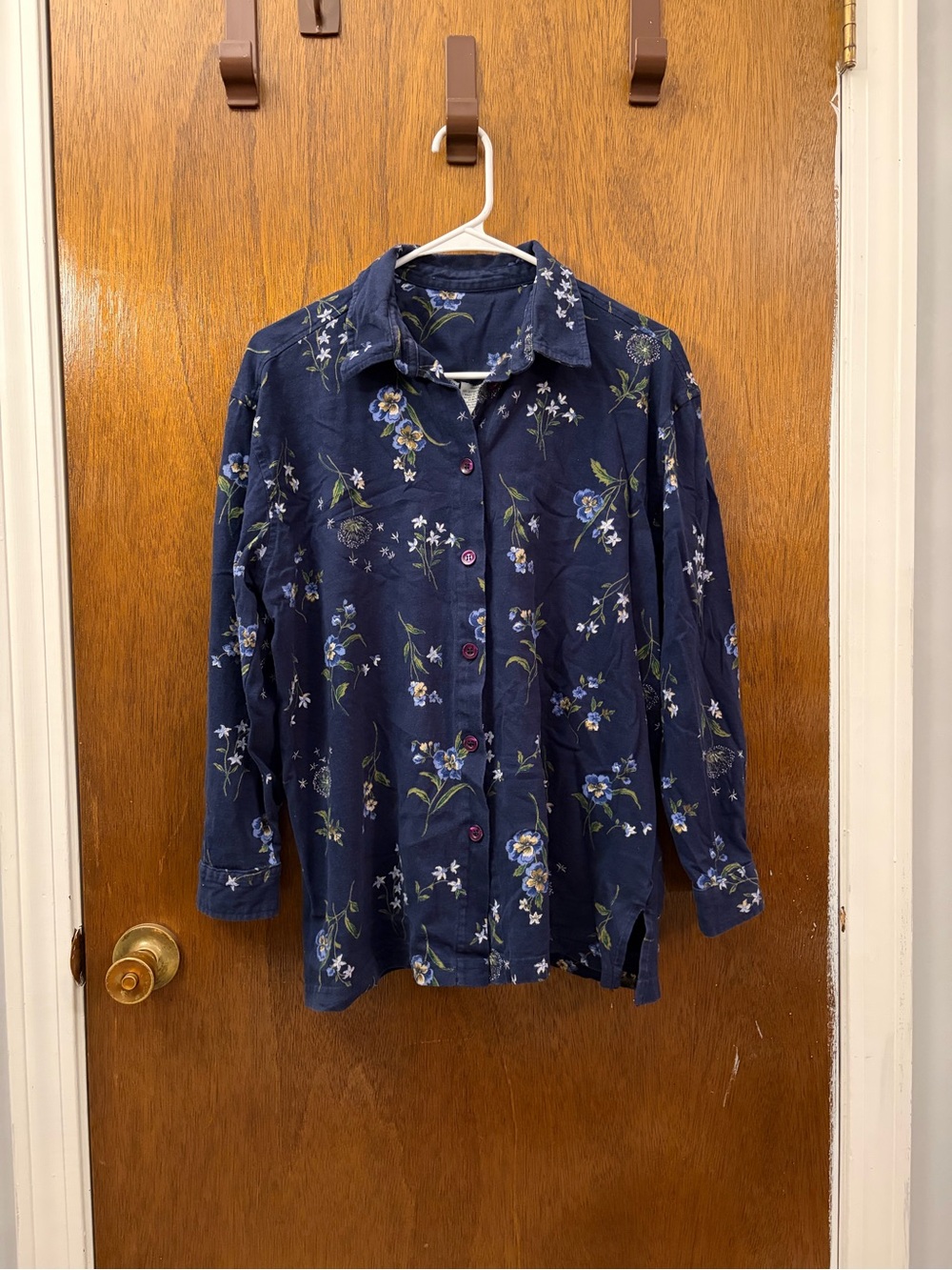 Navy Floral Dandelion Button-Down Shirt